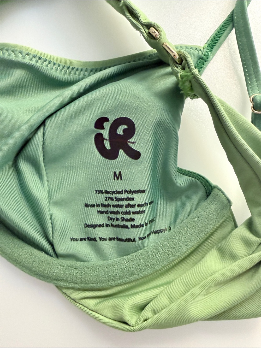 Inner Relm Free People Islandtime Bra Cup Bikini Top in Green Size Medium NWOT - Picture 3 of 5